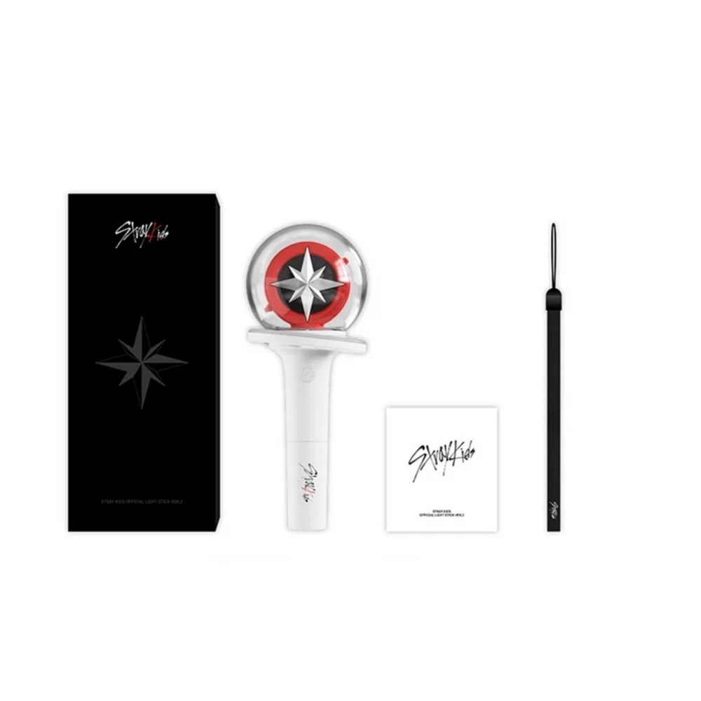 *BRAND NEW* Official Stray Kids Lightstick LED Version 2 White, Black, Red W Box
